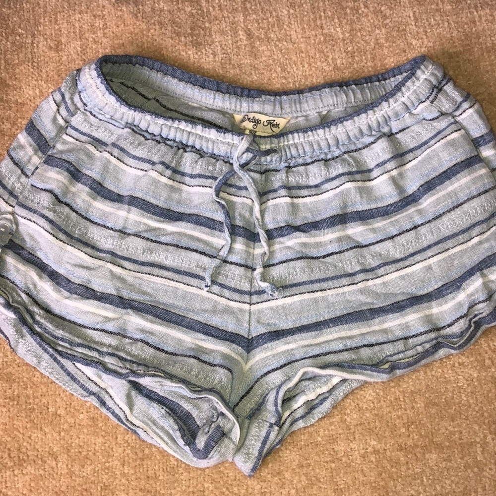 Linen striped shorts